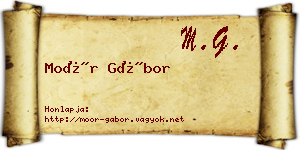 Moór Gábor névjegykártya